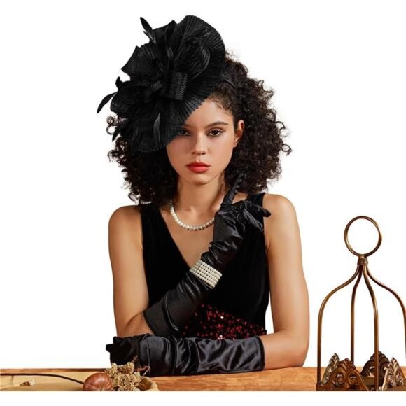 Tea Party Hat Fascinators Hats Black-1 - Picture 1 of 7